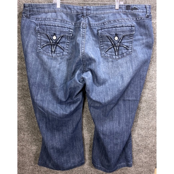 KUT From the Kloth Womens Blue Denim Crop Flare Jeans Plus Size 24W - Picture 2 of 9